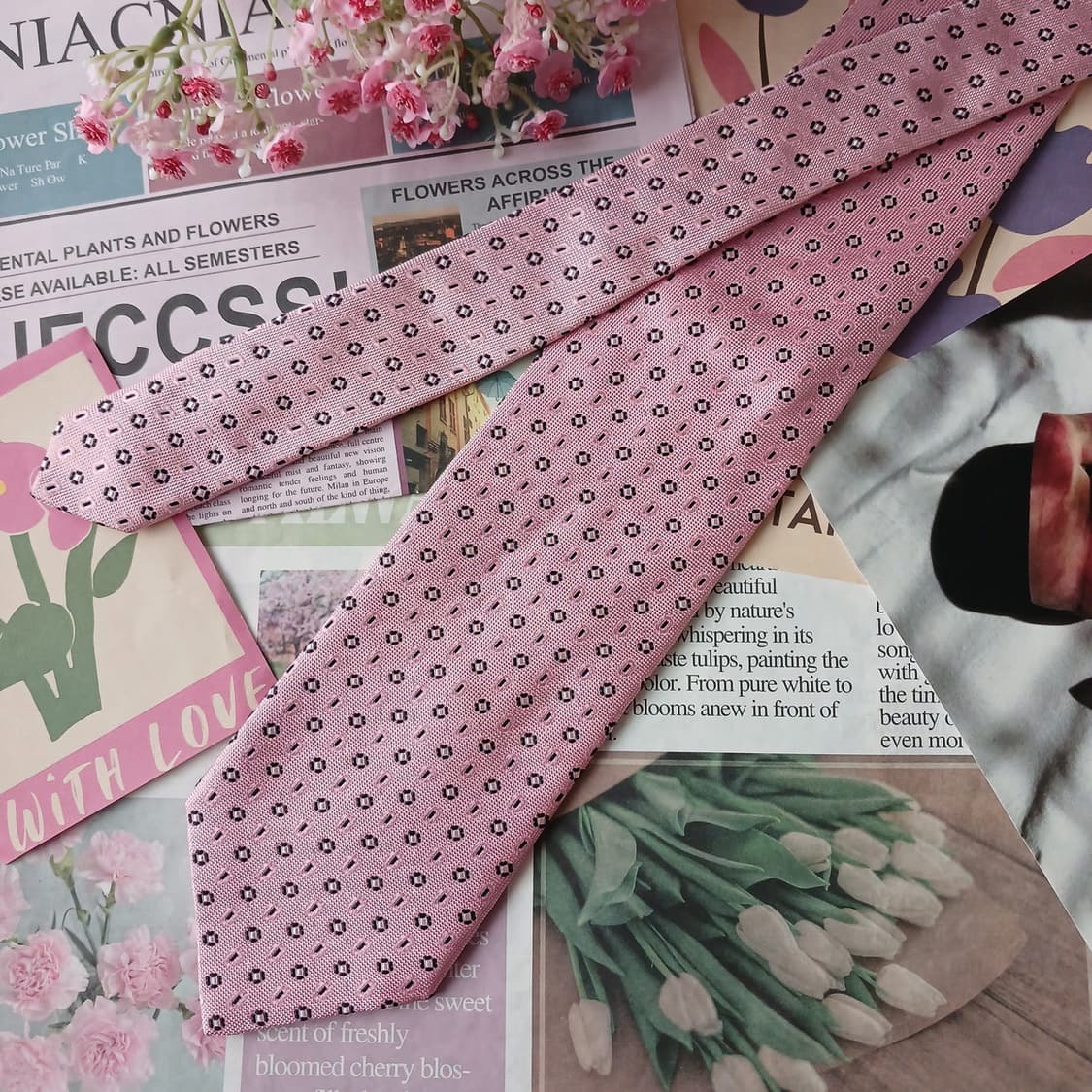 앤드류스 타이 실크 핑크 자카드 넥타이 9.1cm A+등급 A19400
 상품이미지5