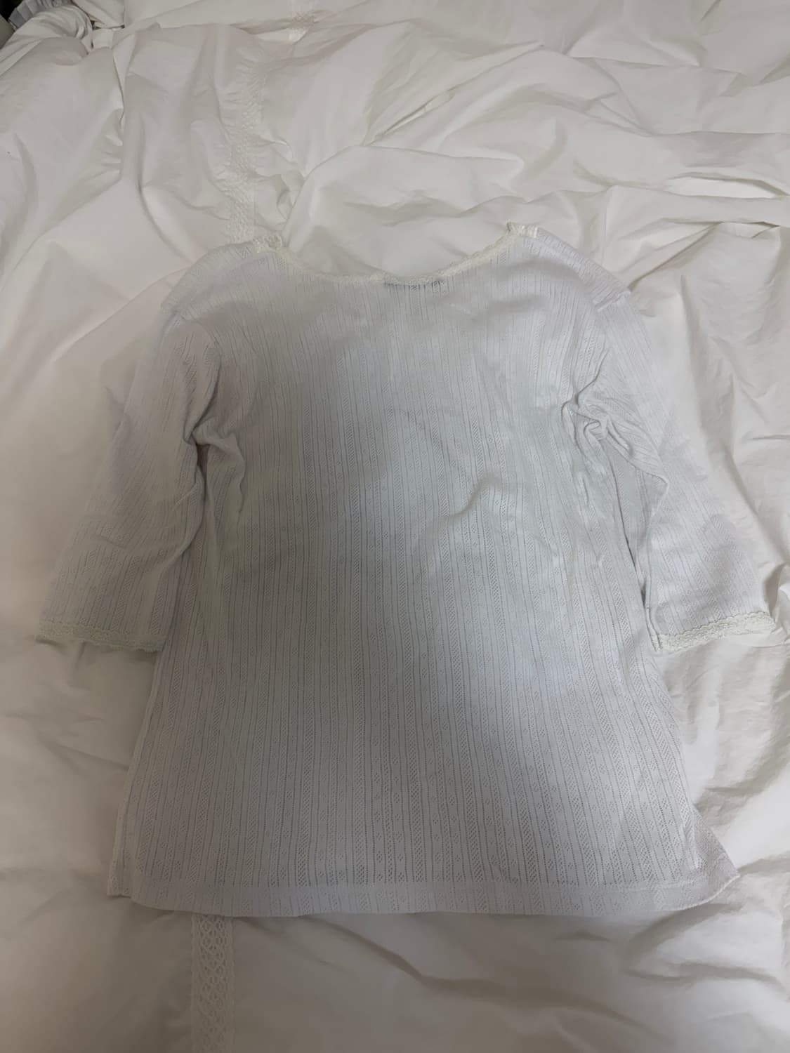 샵페어리 레이스 티 (화이트) 상품이미지3