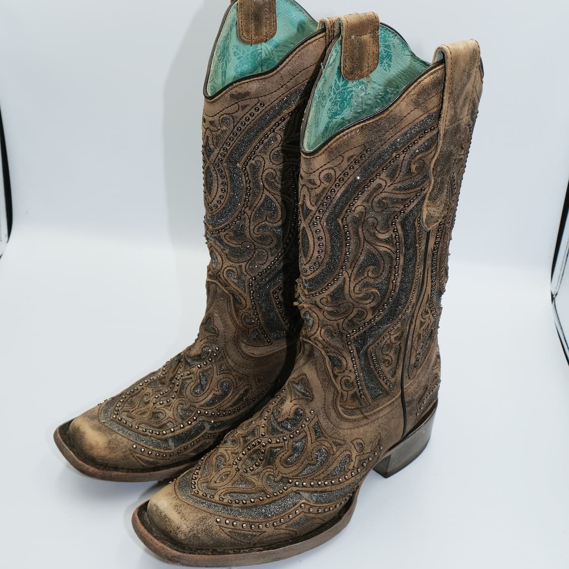 빈티지 코랄 웨스턴 스터드 레더 부츠 6.5(235)사이즈 BT23502 상품이미지4