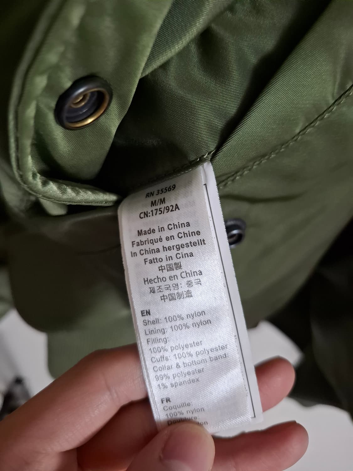 알파인더스트리 ma-1 블러드칫 m (레귤러) 상품이미지8