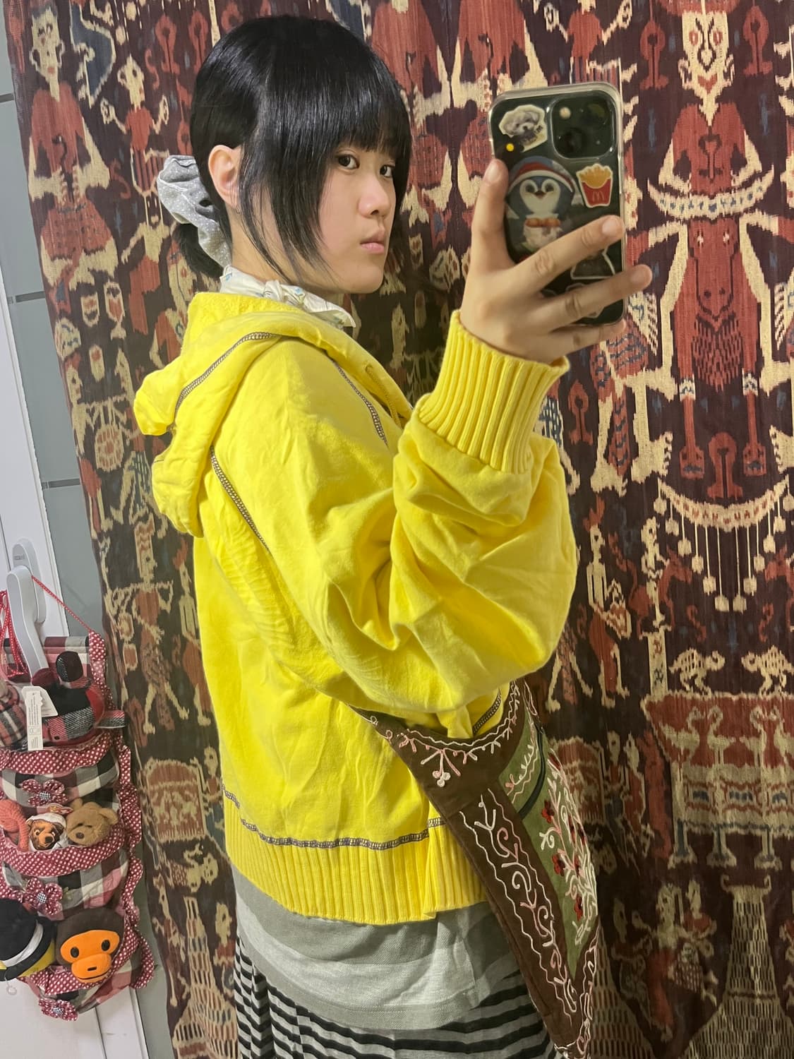 플로럴 스티치 엘로우 후드집업 상품이미지5