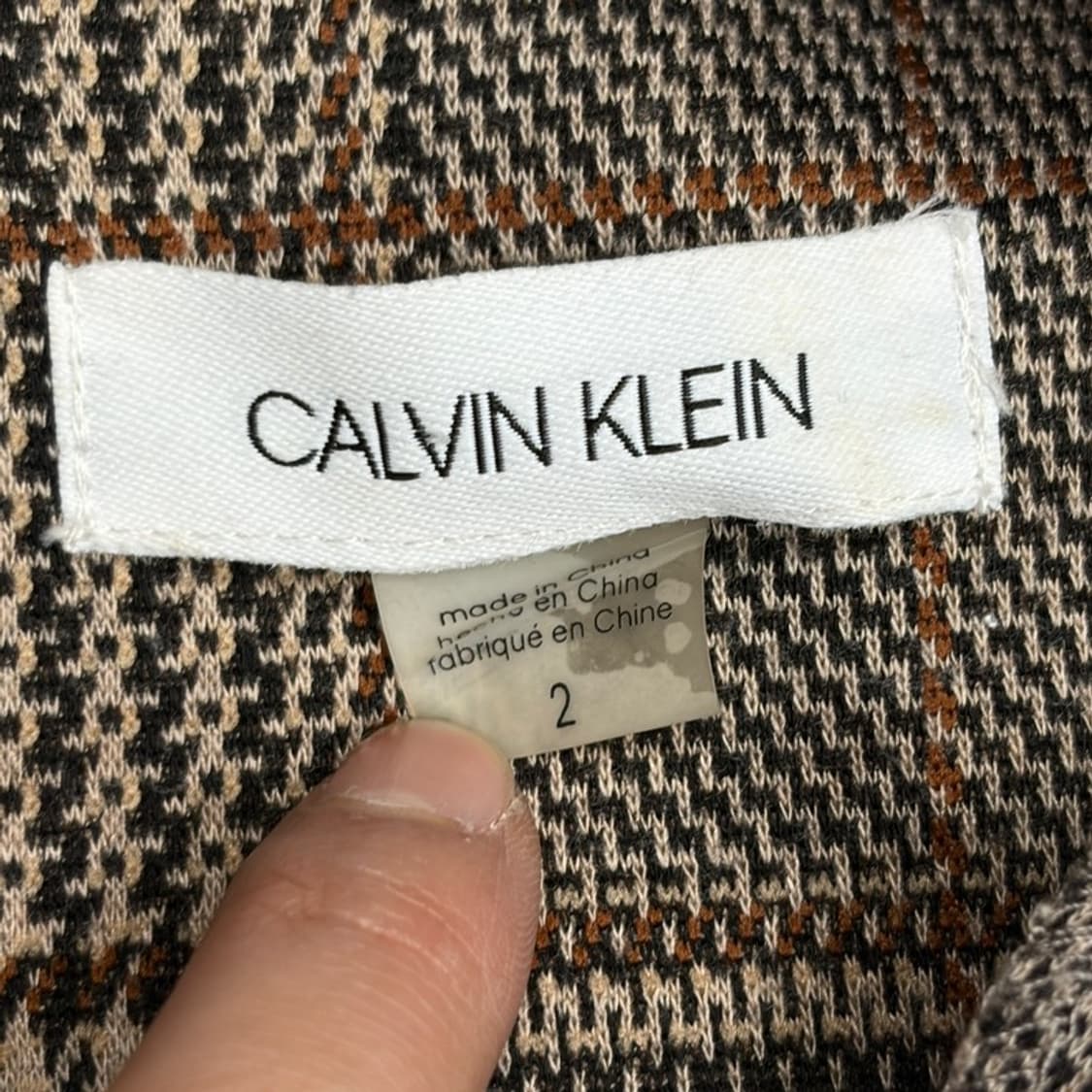 CALVIN KLEIN 체크 브이넥 원피스 2 상품이미지4