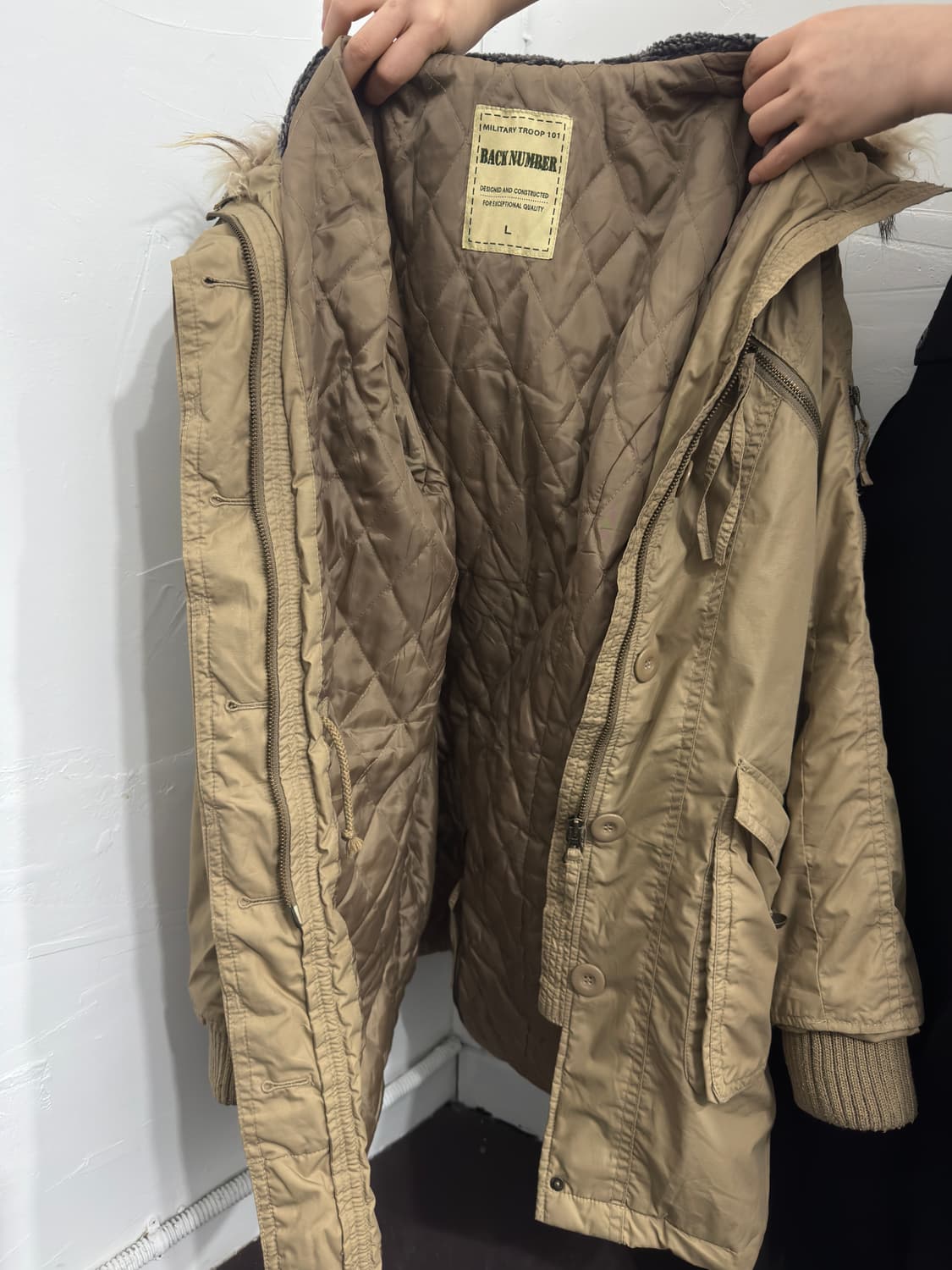 backnumber beige fur hood twoway jacket 상품이미지7