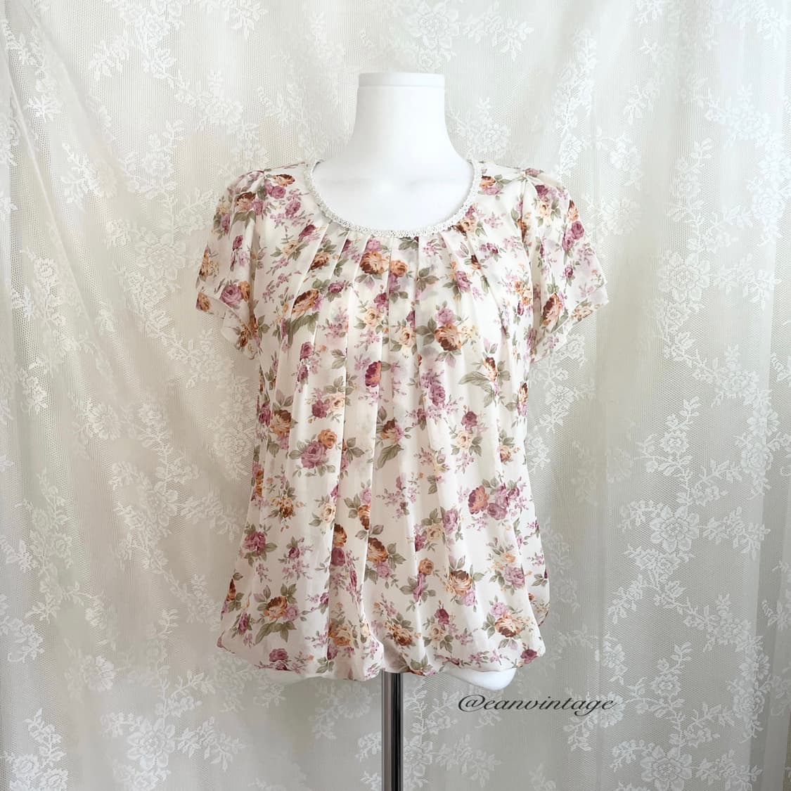 flower pattern lace blouse 상품이미지4