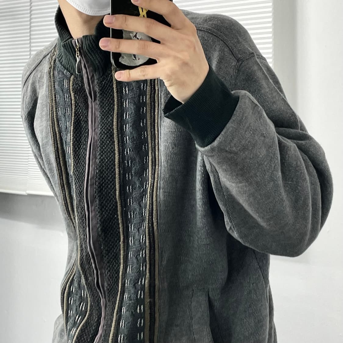 L(2XL) 일본 빈티지 오버사이즈 에스닉 니트 집업 상품이미지3