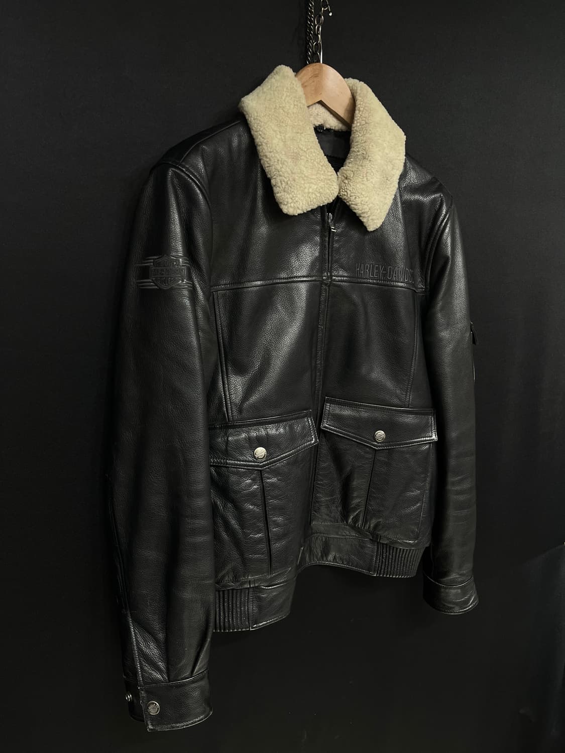 할리데이비슨 가죽 봄버 자켓 상품이미지3