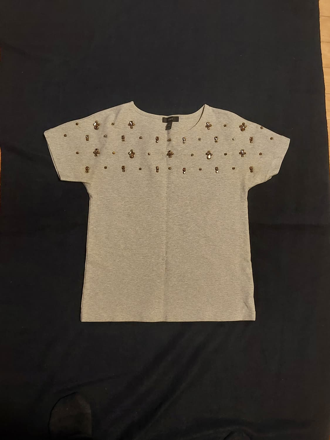 제이크루 회색 비즈 반팔티 상품이미지1