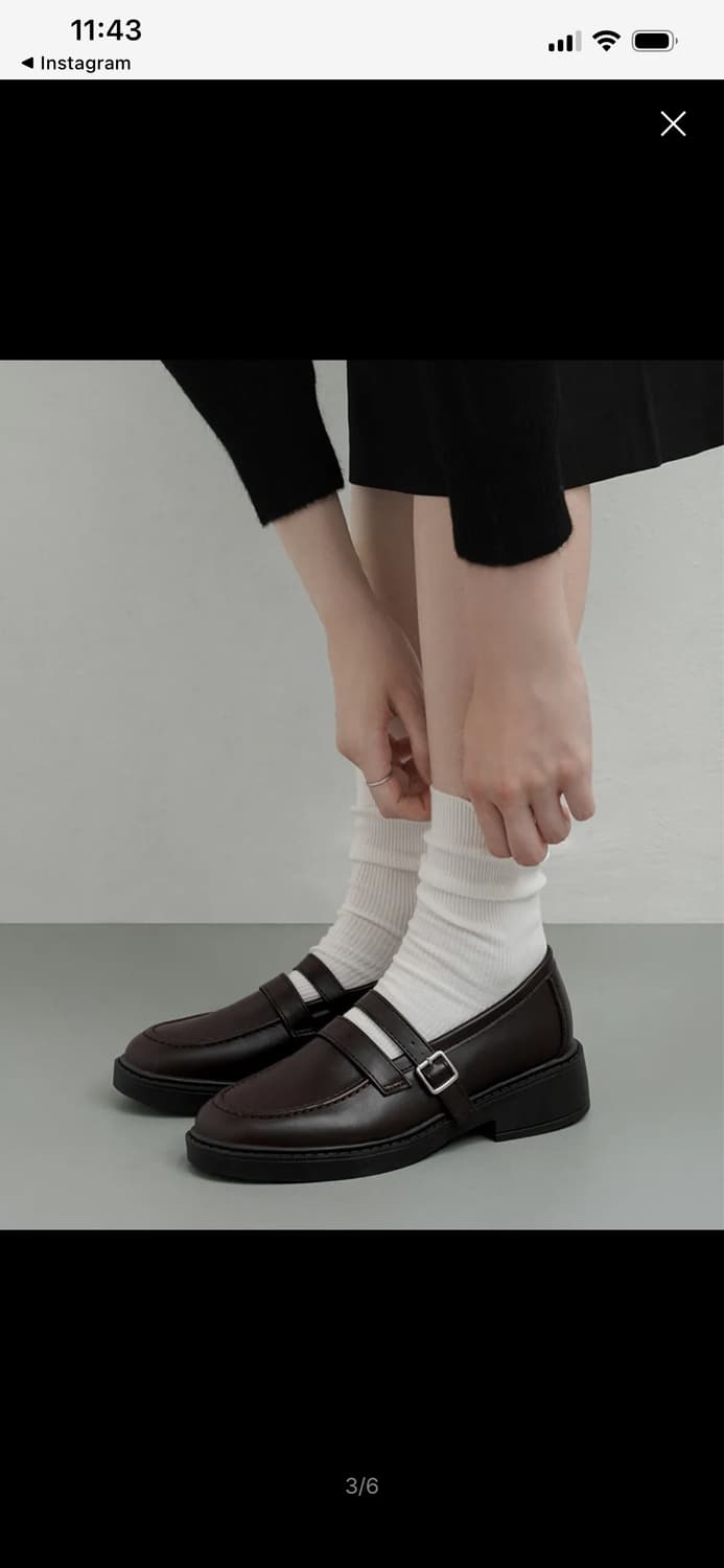 급처) 착한구두 펠 메리제인 플랫폼 로퍼 브라운 상품이미지1