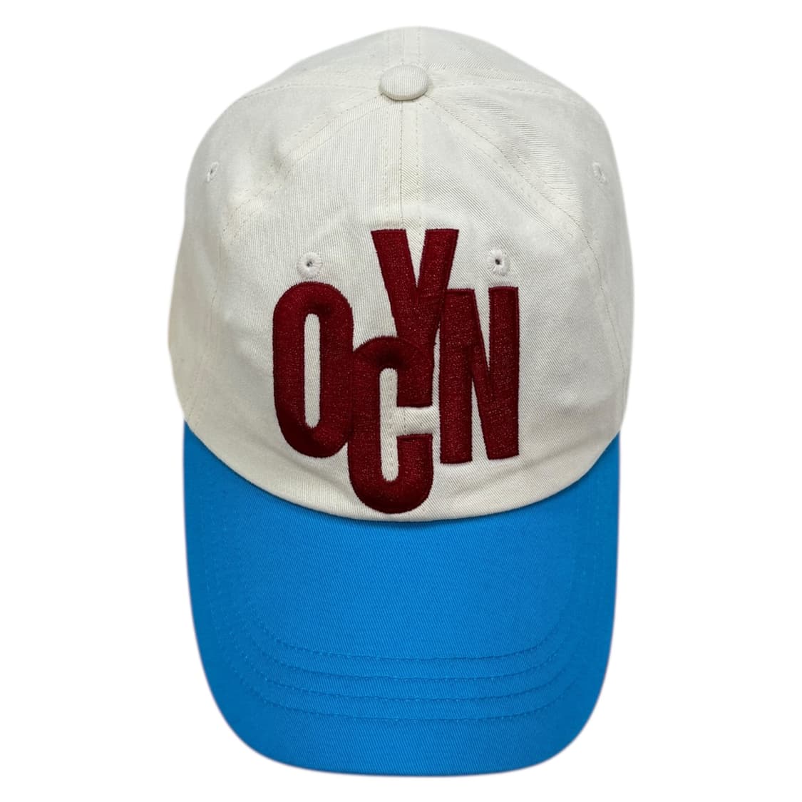 오브콜스와이낫 셀프 러브 코튼 볼캡 모자 아이보리 블루 상품이미지1