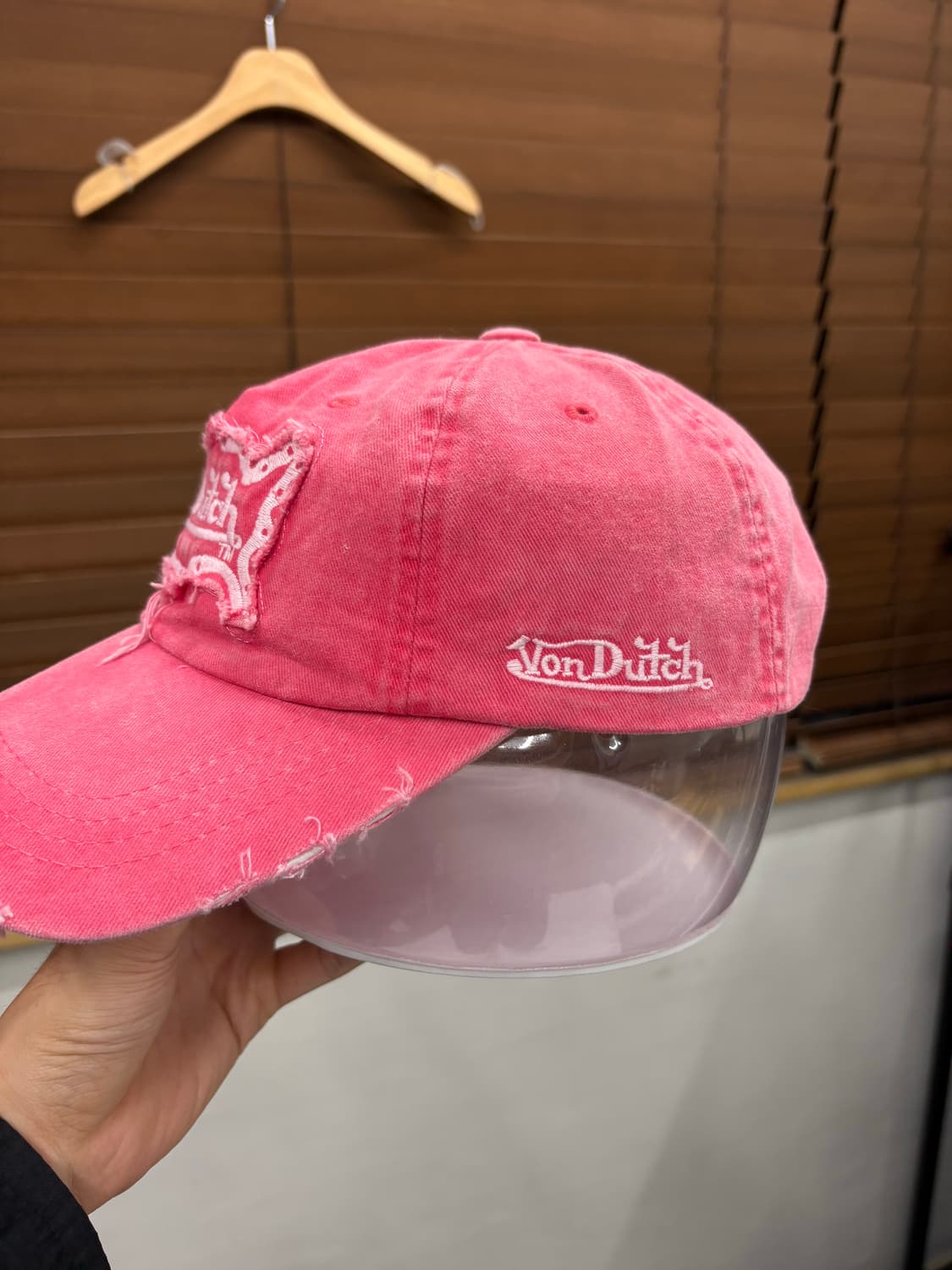 VonDutch 본더치 y2k 핑크 데미지 볼캡 모자 상품이미지2