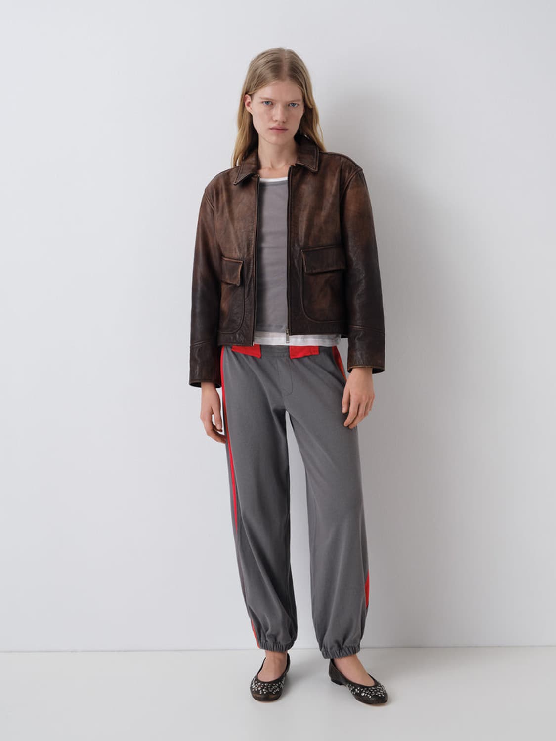 [XS,S]기마구아스 Emmanuelle 스웨트팬츠/그레이 레드 상품이미지7