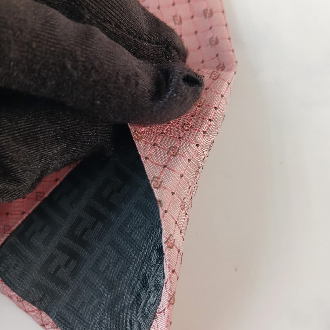 펜디 실크 핑크 자카드 로고 넥타이 8cm A등급 A19484 상품이미지7