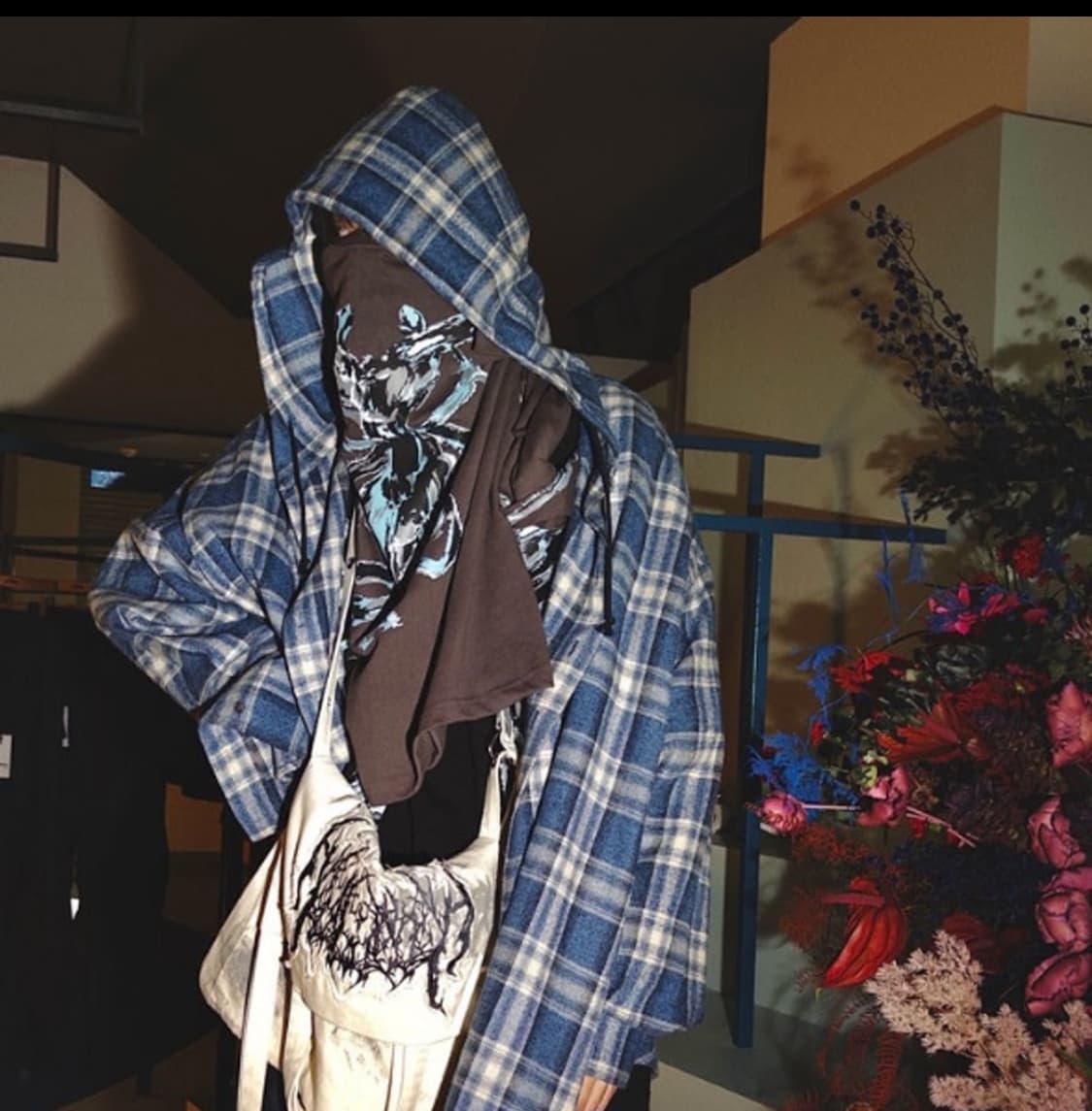 m) Ourpas 077 Check Hoodie Pale Blue 상품이미지1