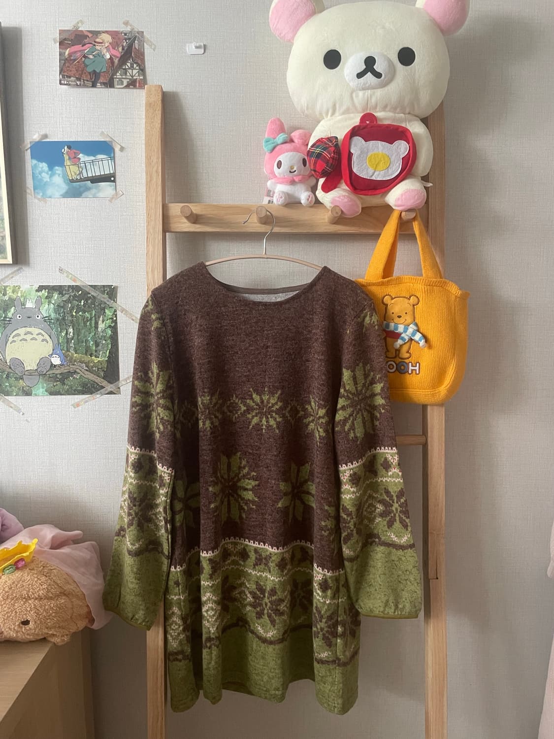 모리걸 빈티지 초코나무숲 퍼야상 set💚🤎 상품이미지3
