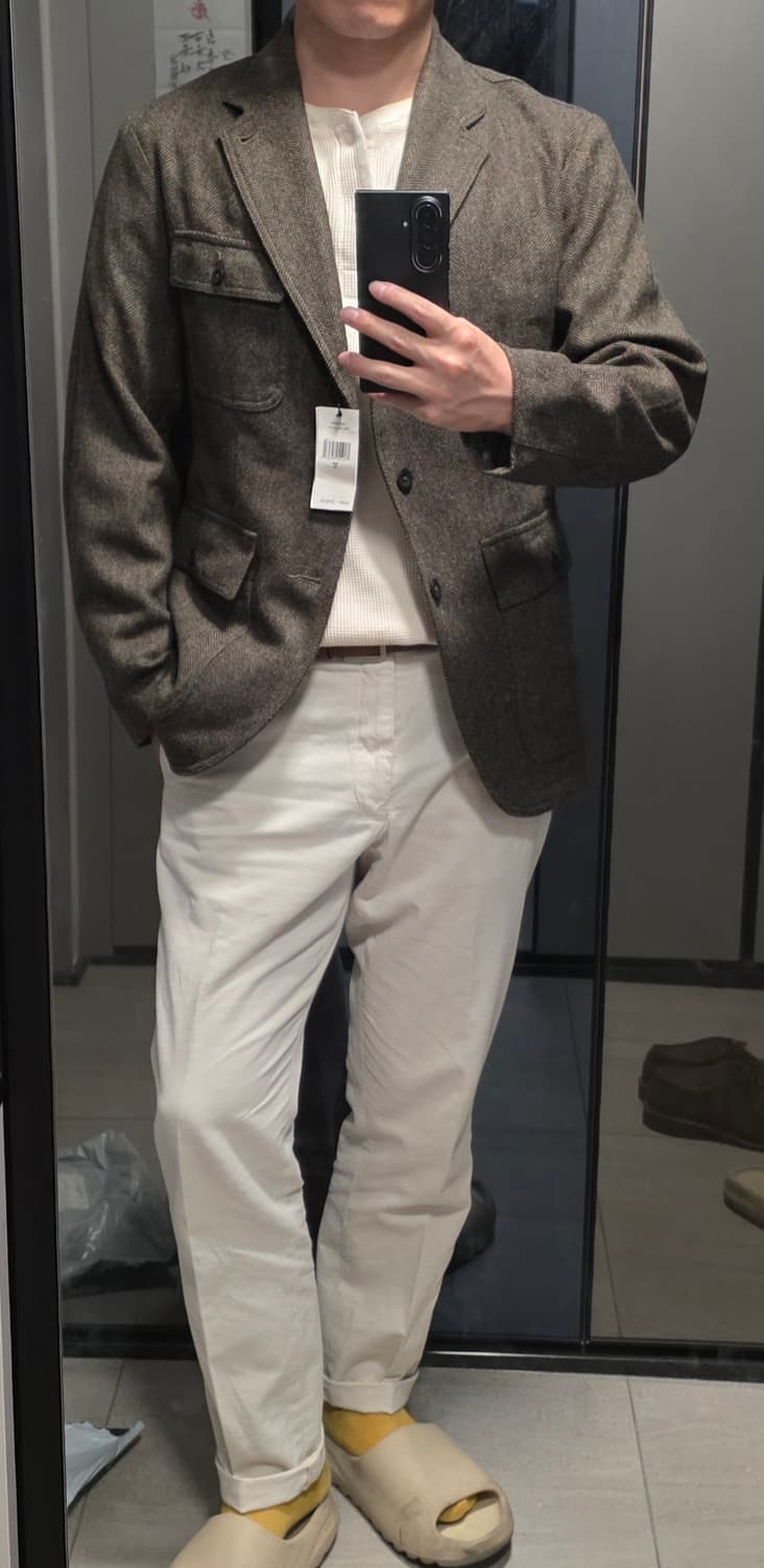 RRL 언컨스트럭티드 올리브 브라운 헤링본 스포츠자켓 상품이미지2