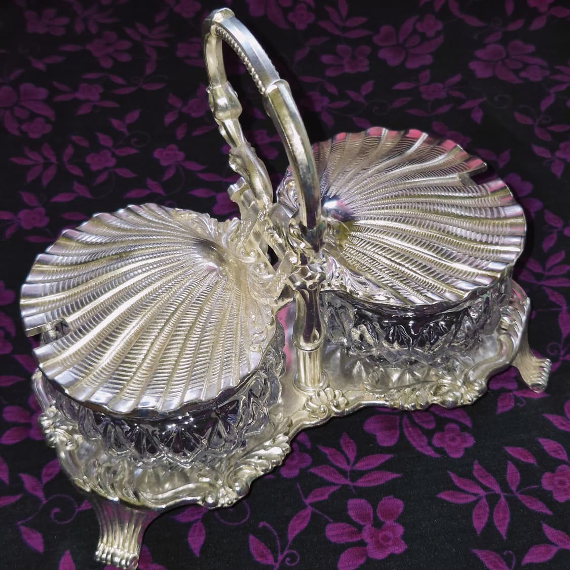 70s 엔틱 셸 무광 실버 크리스탈 슈가 세트 상품이미지7