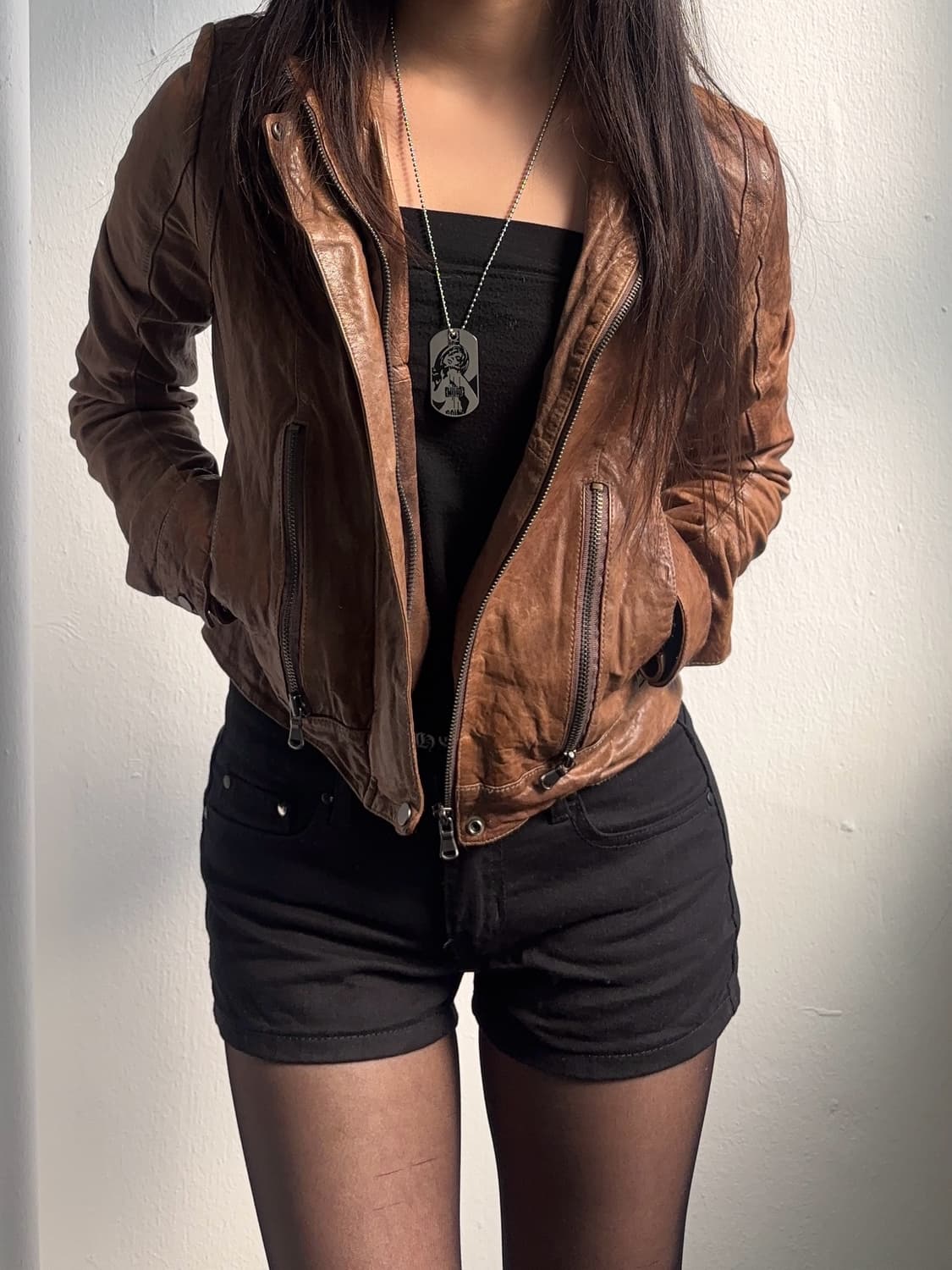 Vintage Brown Leather Jacket  상품이미지5