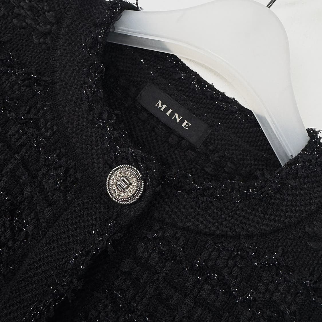 마인 로고 버튼 글리터링 니트 가디건 상품이미지5