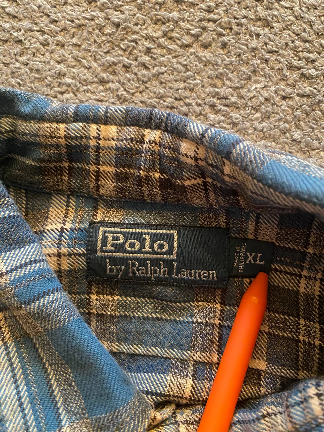 폴로 블루 플레이드 플란넬 XL 상품이미지3