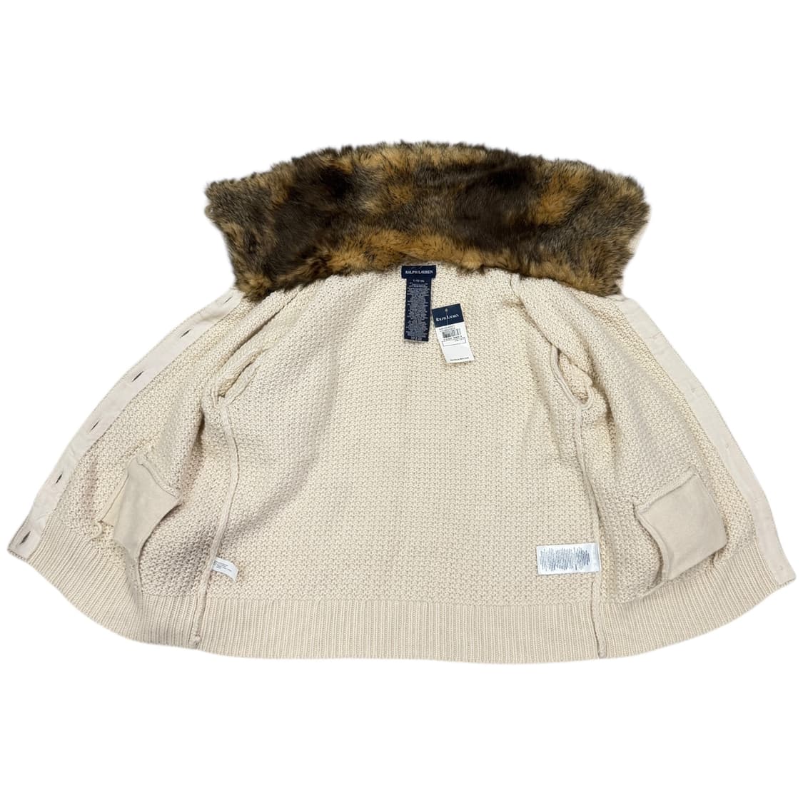 폴로 랄프로렌 퍼 카라 니트 딱붙핏 Y2K 가디건 L 상품이미지4