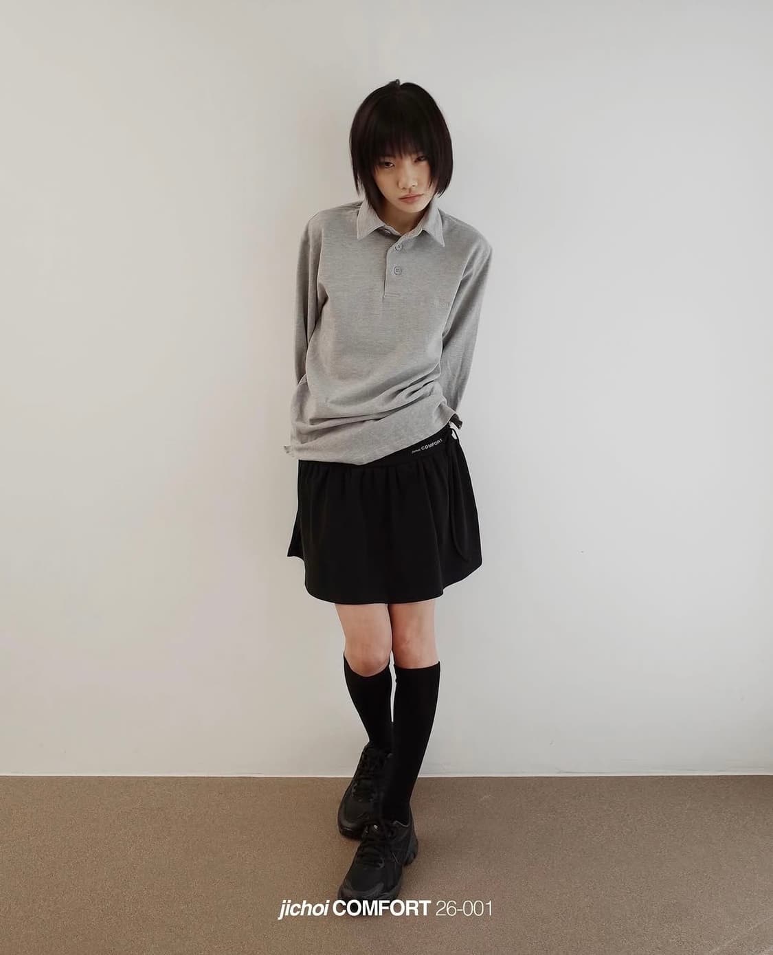 지초이 컴포트 26-001 PK SHIRT 셔츠 롱슬리브 티셔츠 그레이 상품이미지3