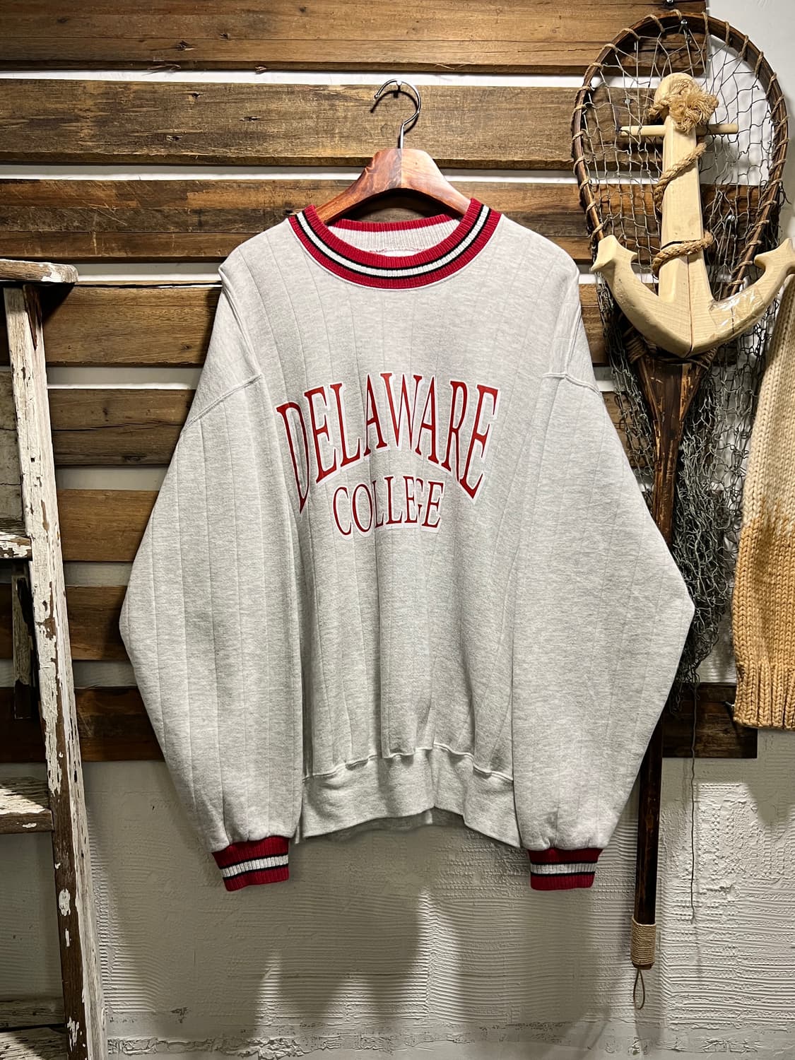 [XL]90's 저지스 USA Made DELAWARE 칼리지 스웻셔츠 상품이미지1