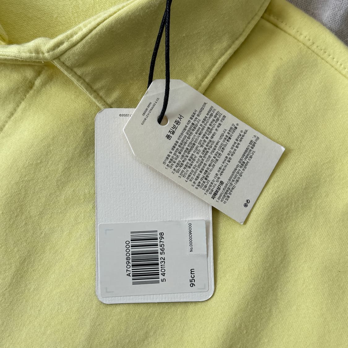 리바이스 코튼 패치 노란색 셔츠 M(105) 상품이미지6