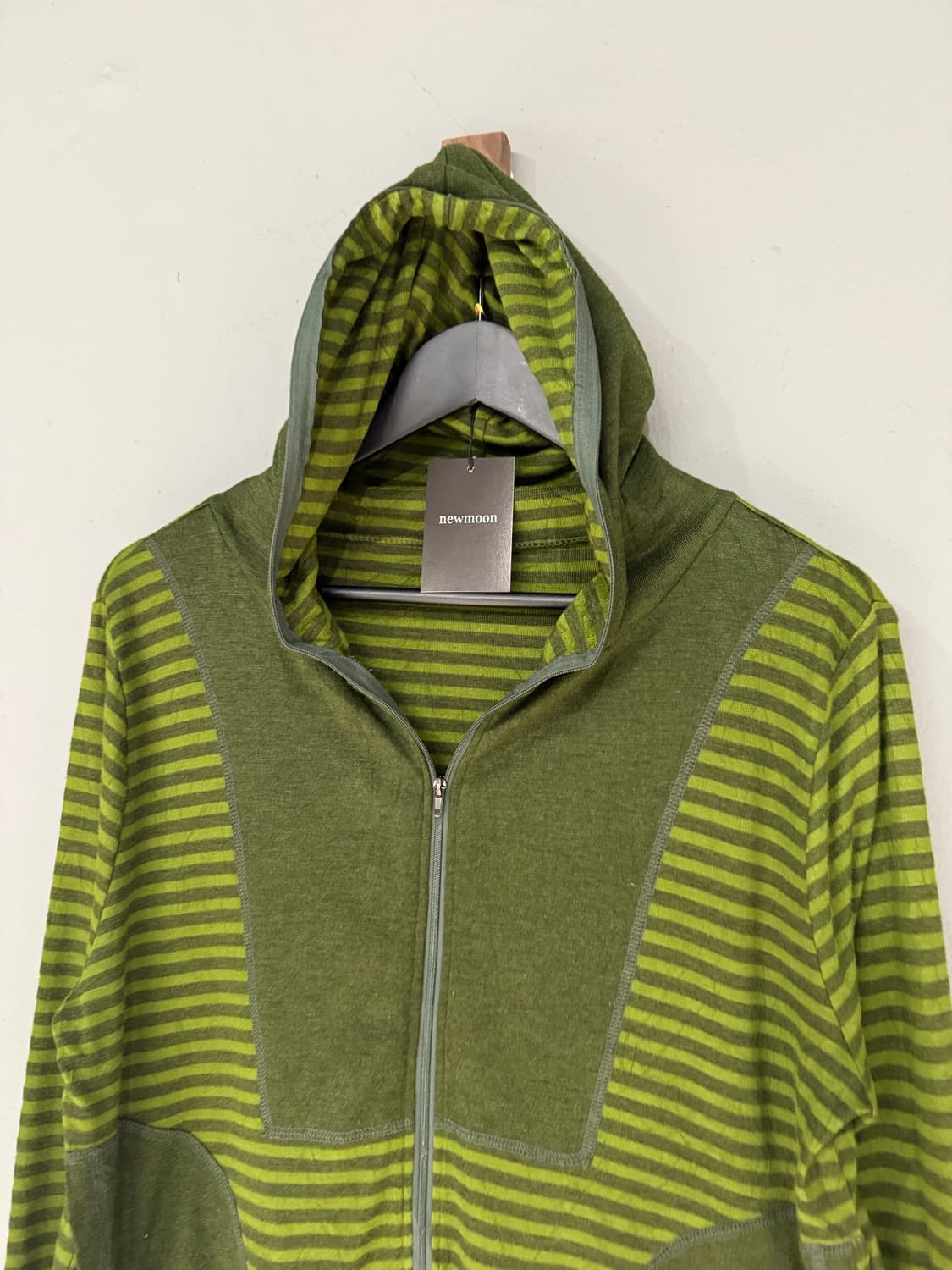 green stripe pattern full zip-up 상품이미지5