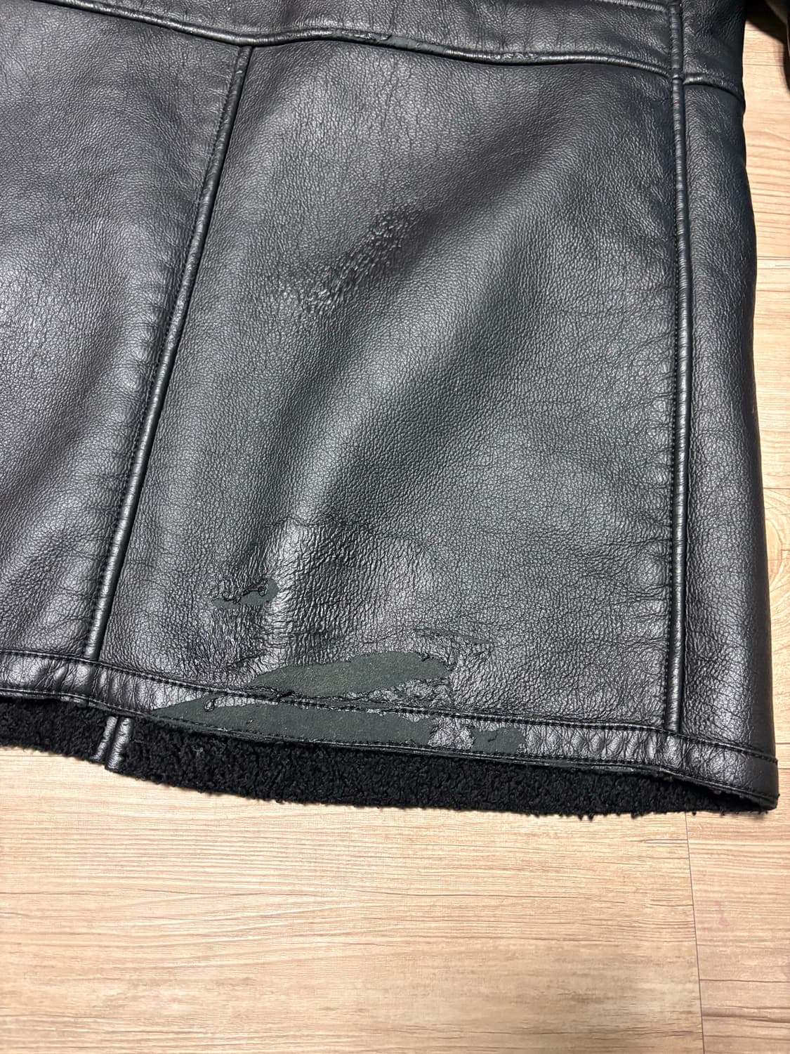 자라 페이크레더 후드코트 상품이미지3