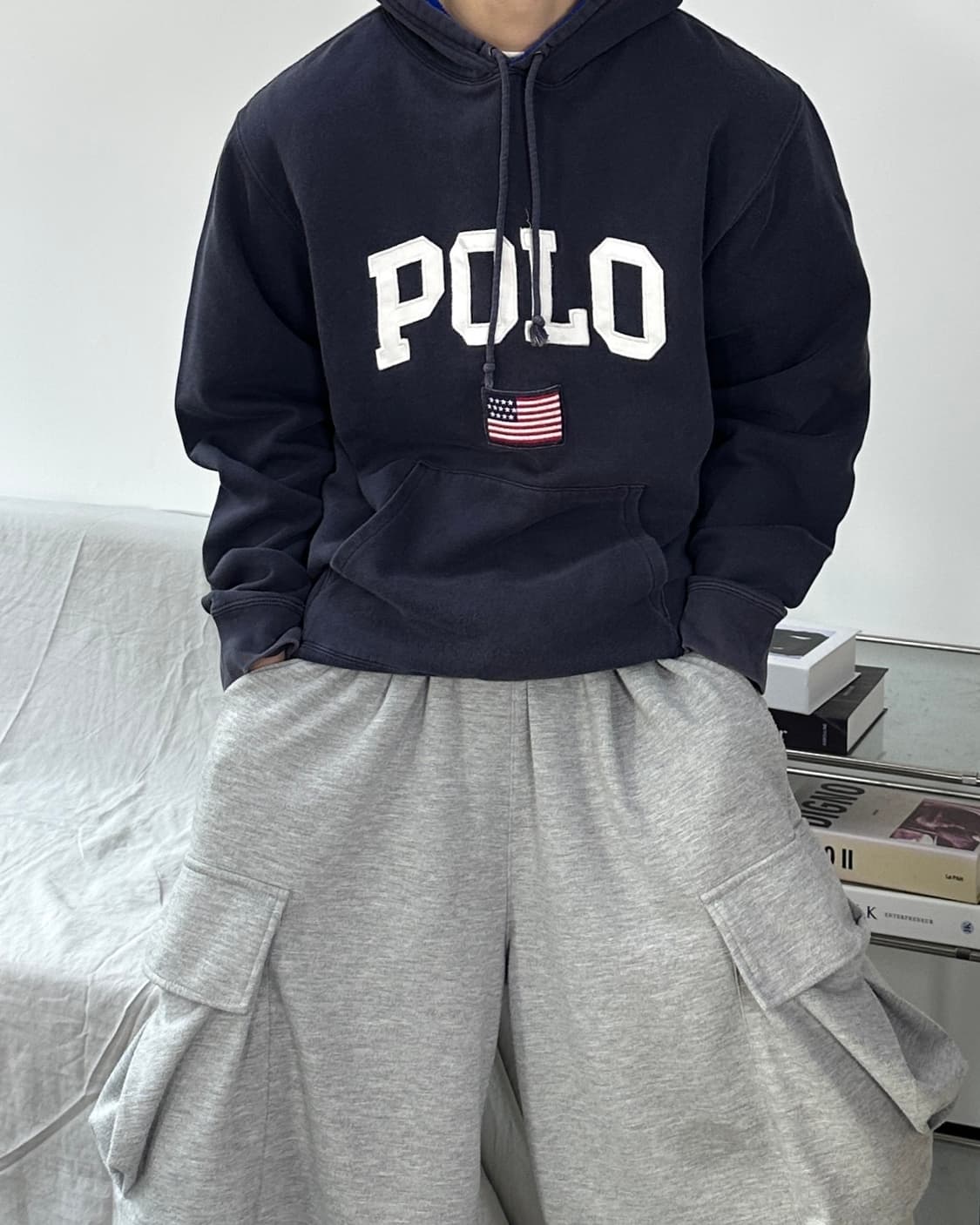 폴로 스포츠 빅로고 성조기 후드티 XL 상품이미지1