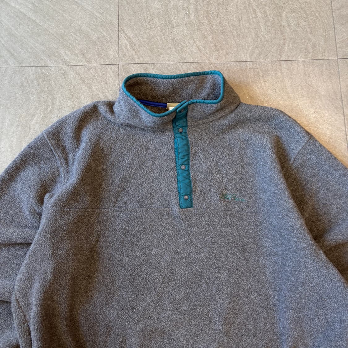 90s L.L.bean 90년대 미국 생산 엘엘빈 그레이 플리스 신칠라 상품이미지3