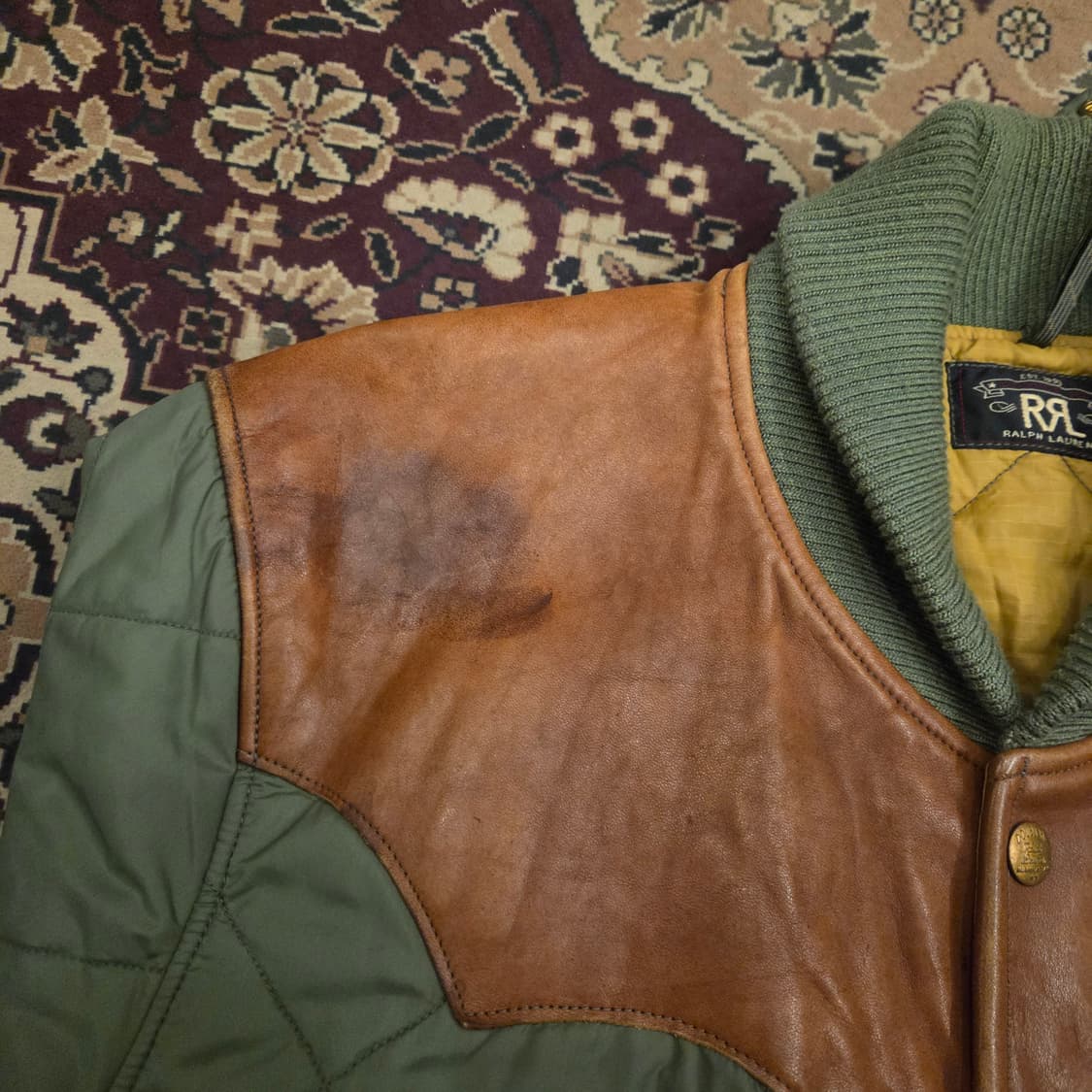 더블알엘 레더요크 맥브리이드 퀼팅 자켓 m 상품이미지8