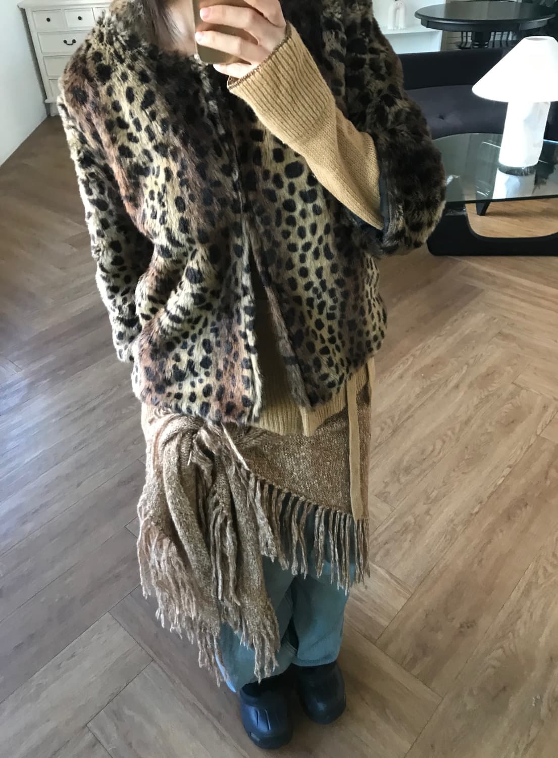 vintage pattern fur jacket 상품이미지2