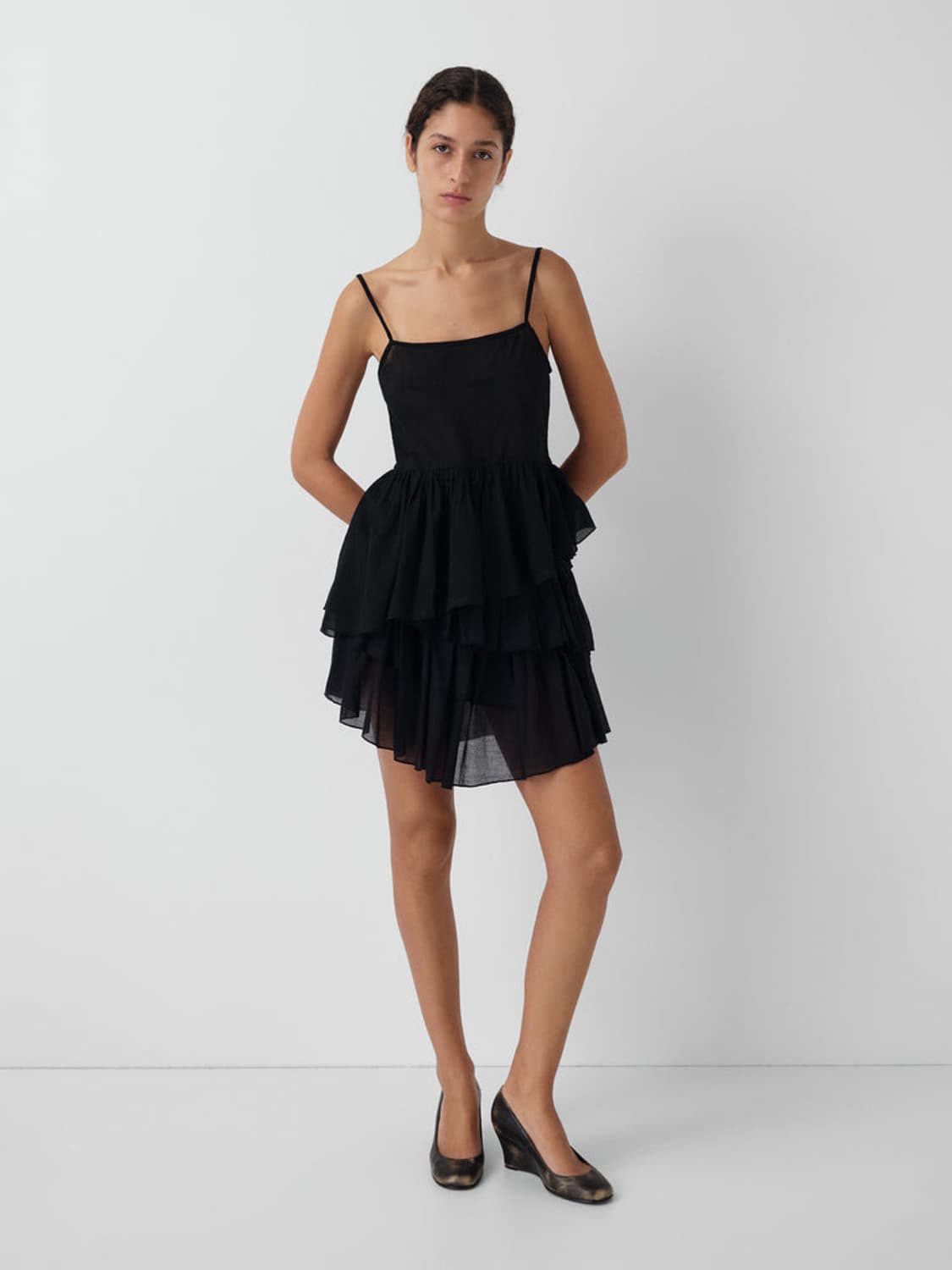 [S]기마구아스 Joan 프릴 탑/블랙 상품이미지2