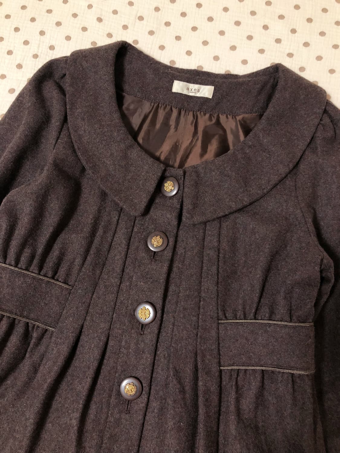 빈티지 엑시즈팜 초코 라떼갸루 코트 상품이미지2