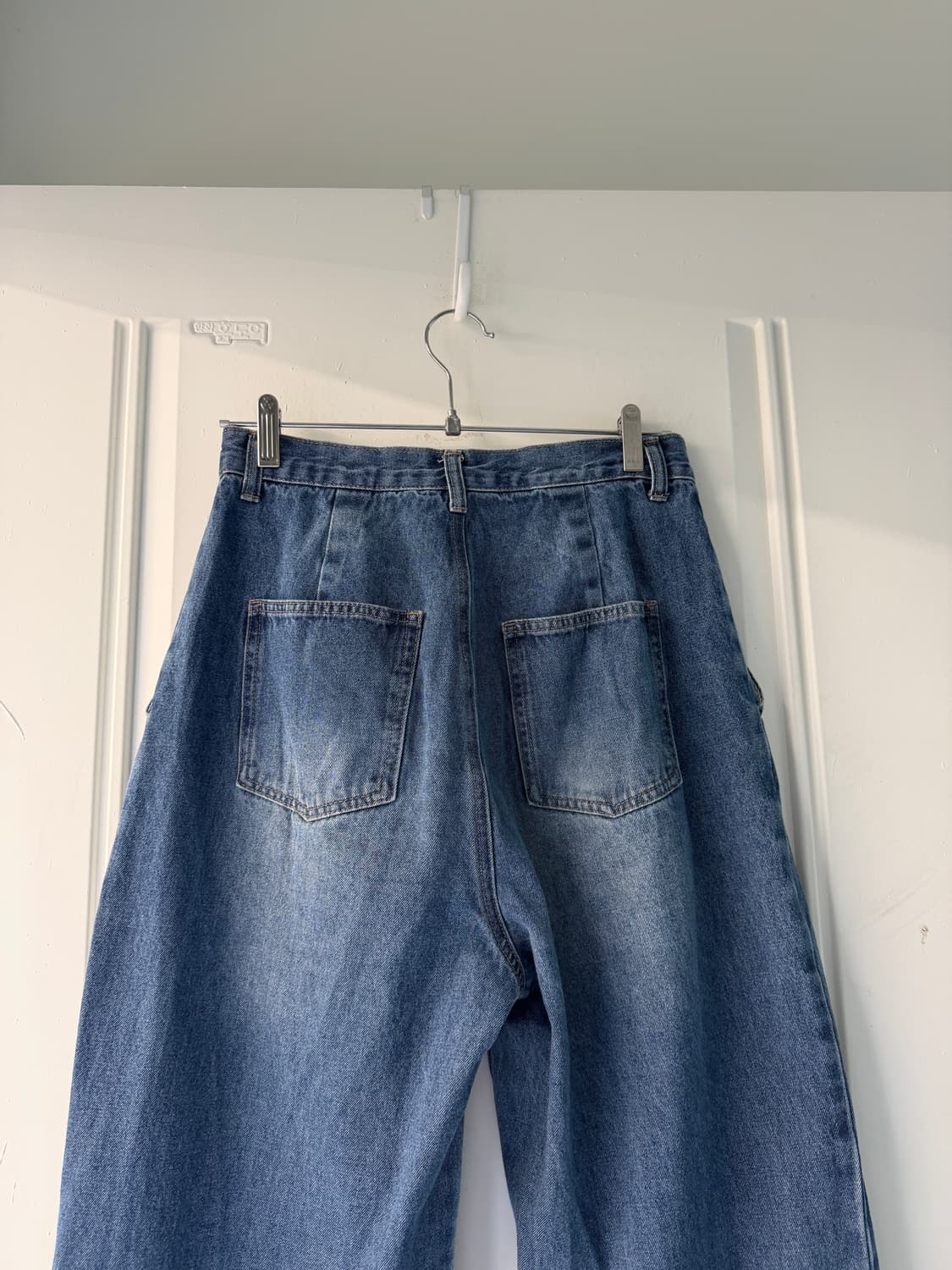 일본빈티지 와이드 핀턱 중청 데님 상품이미지9