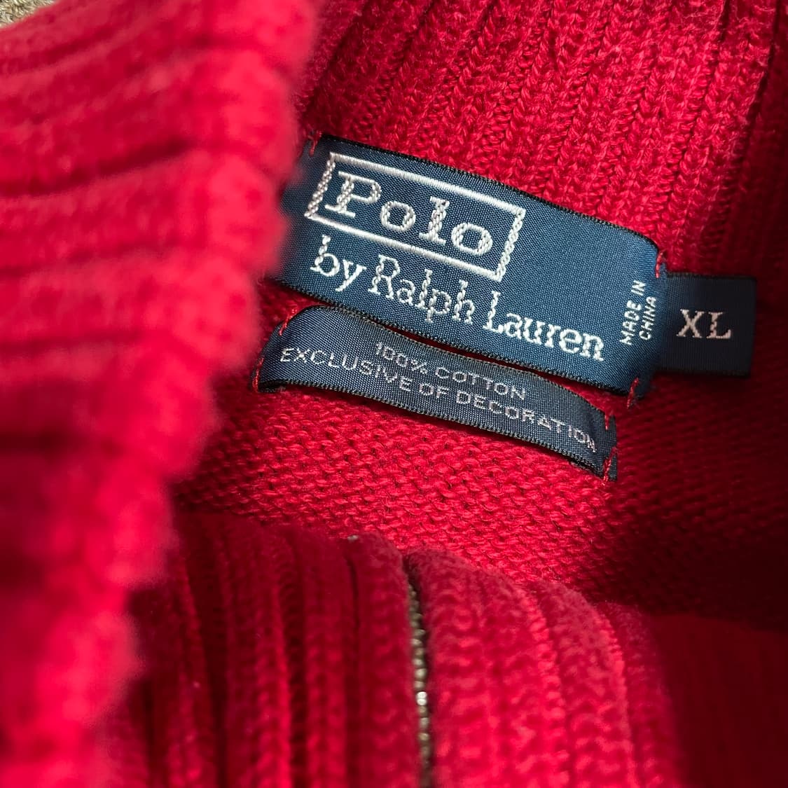 [XL] 폴로 랄프로렌 레드 하프집업 니트 상품이미지2