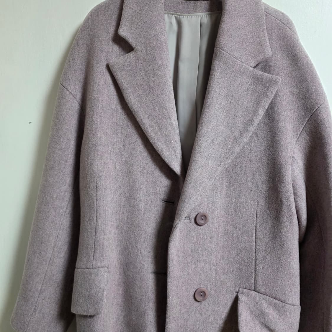 cos 싱글 브레스티드 울블렌드 코트 32(55사이즈) 라일락 상품이미지3