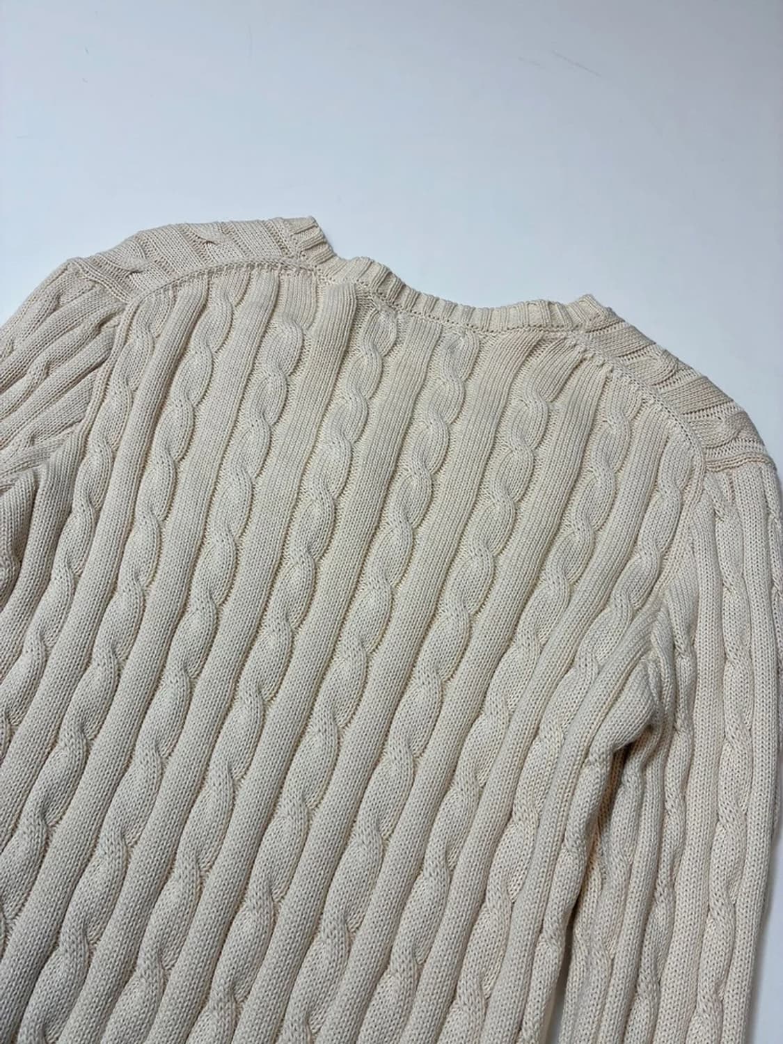 폴로 랄프로렌 큐알 코튼 브이넥 꽈배기 니트 PN8369 상품이미지5