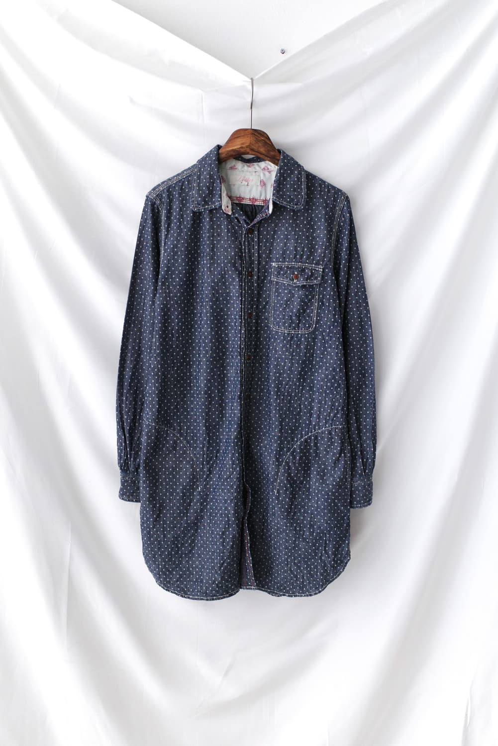 dot long denim shirt 상품이미지1