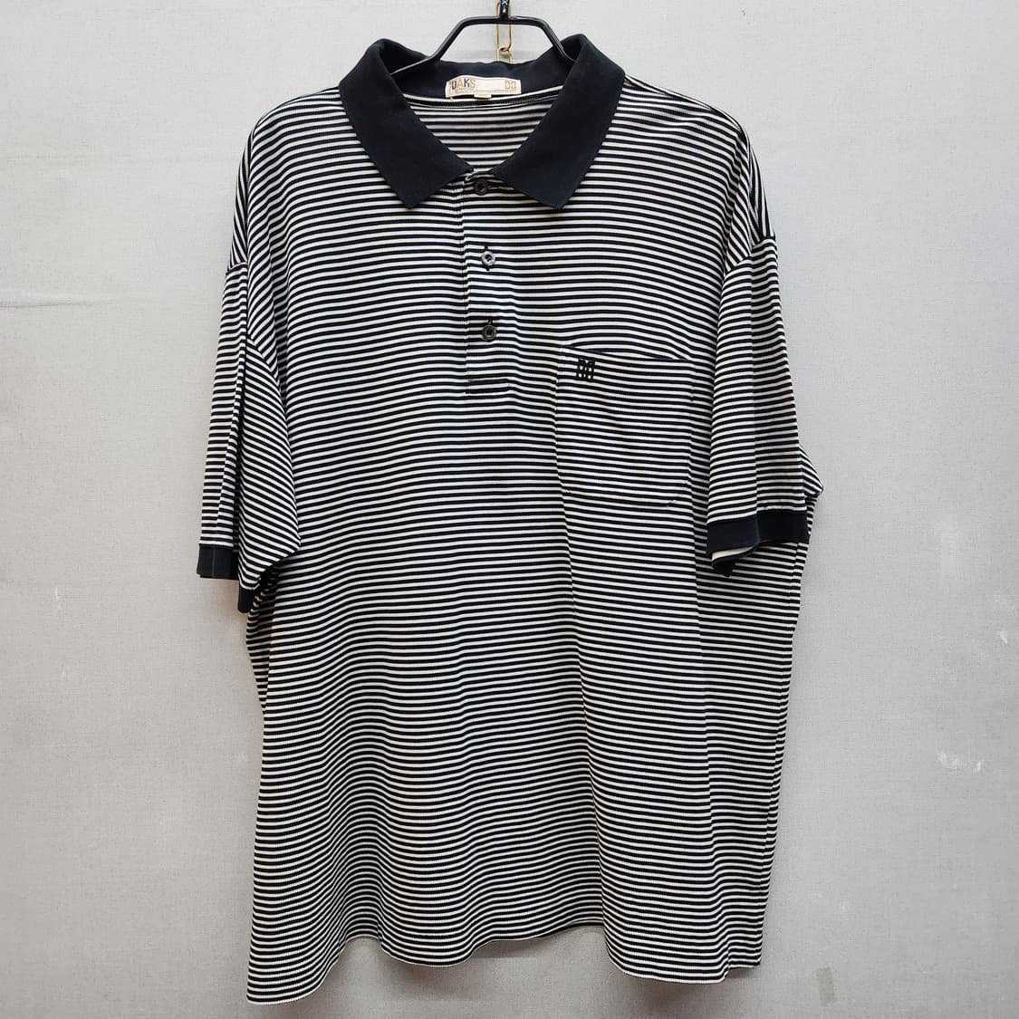 닥스 DAKS 스트라이프 로고 반팔카라 XL 상품이미지1
