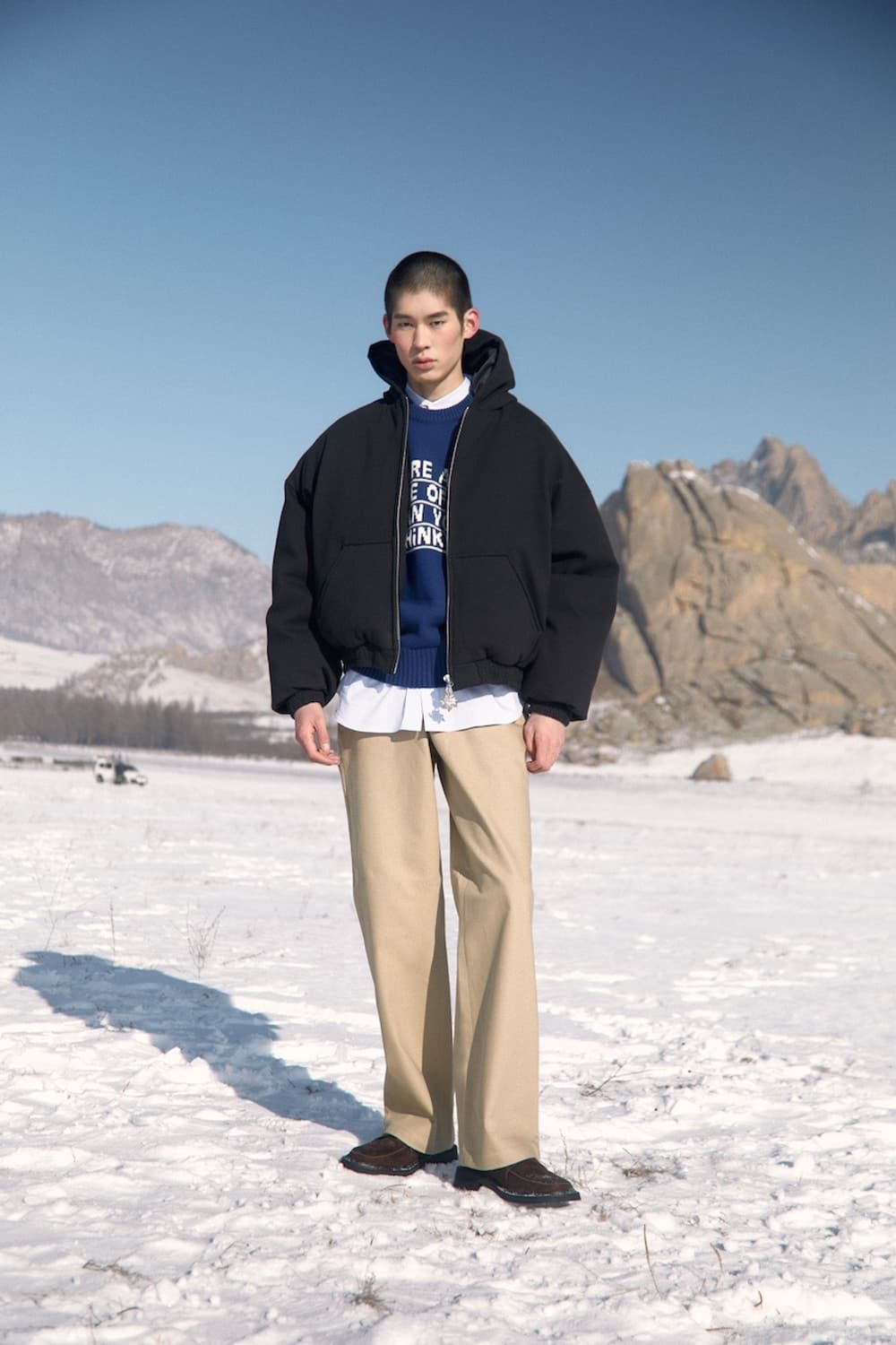 [M] STU 패디드 후드 집업 블랙 패딩 STU OFFICE 상품이미지2