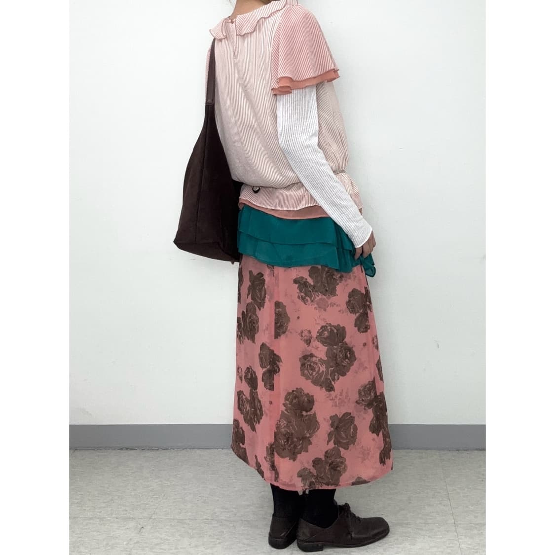 빈티지 핑크 플로럴 스커트 상품이미지3