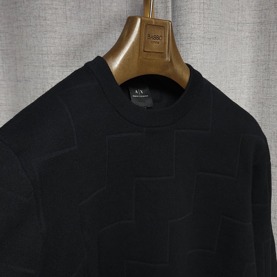 L ) A|X 아르마니 익스체인지 블랙 패턴 니트 상품이미지3