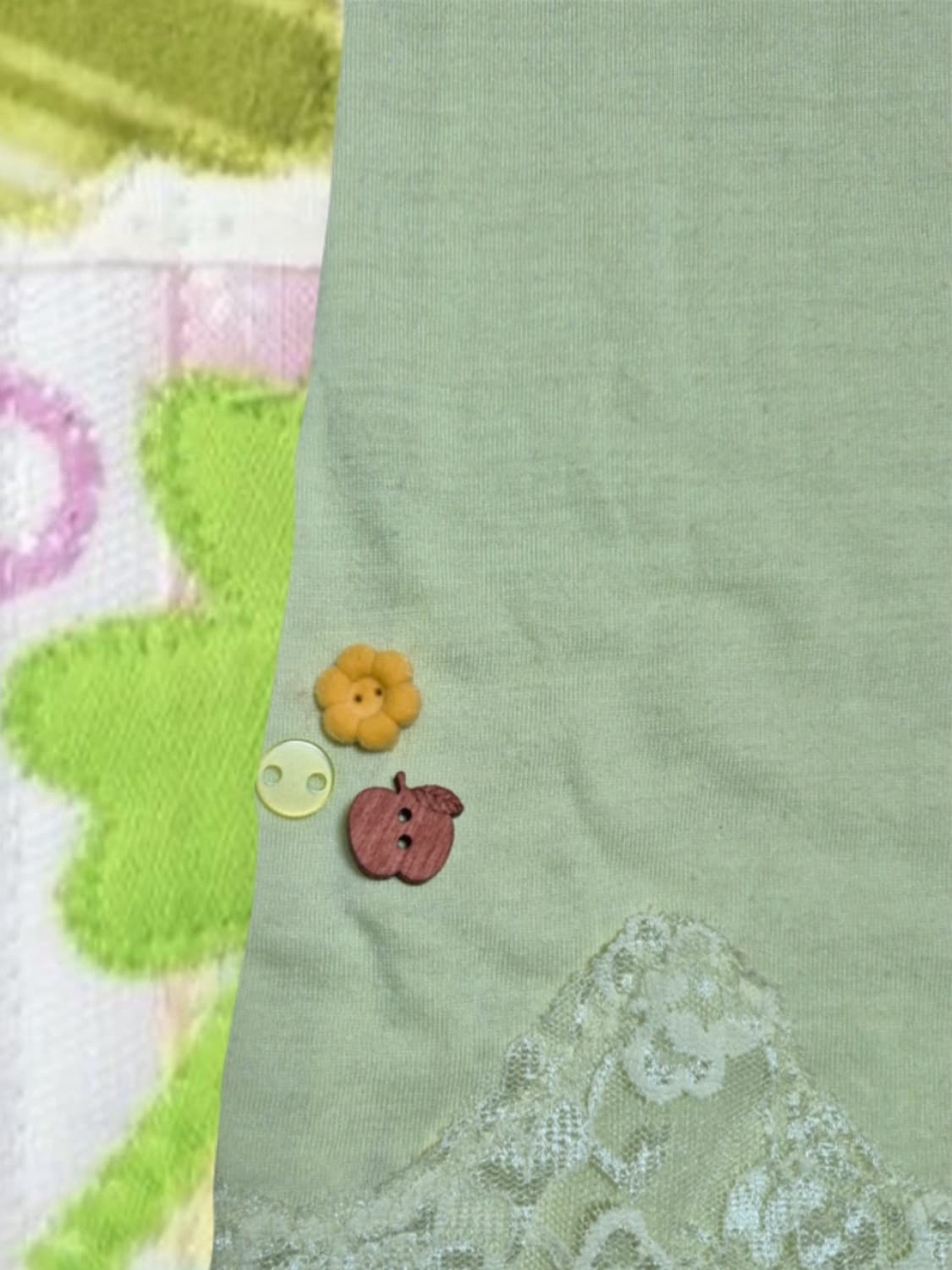 빈티지 모리걸 메로나 레이스 나시 블라우 슬리브리스 단추 상품이미지3