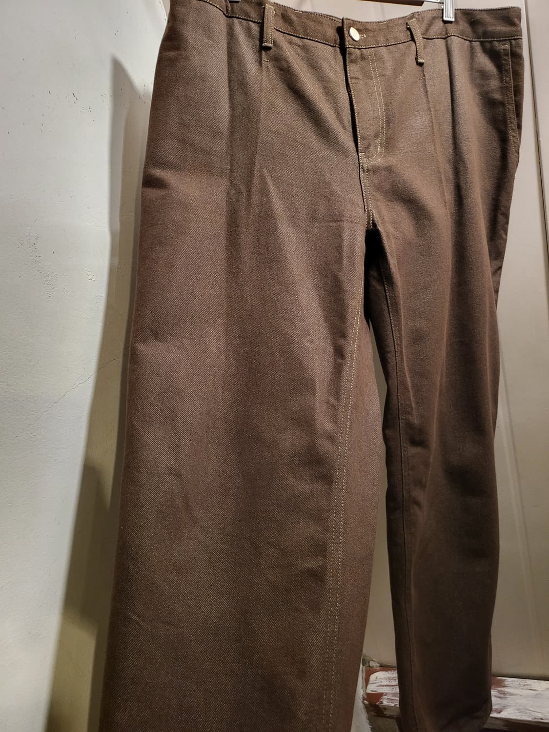 [L]미나브 원턱 카운터 데님팬츠 브라운 38인치 상품이미지3