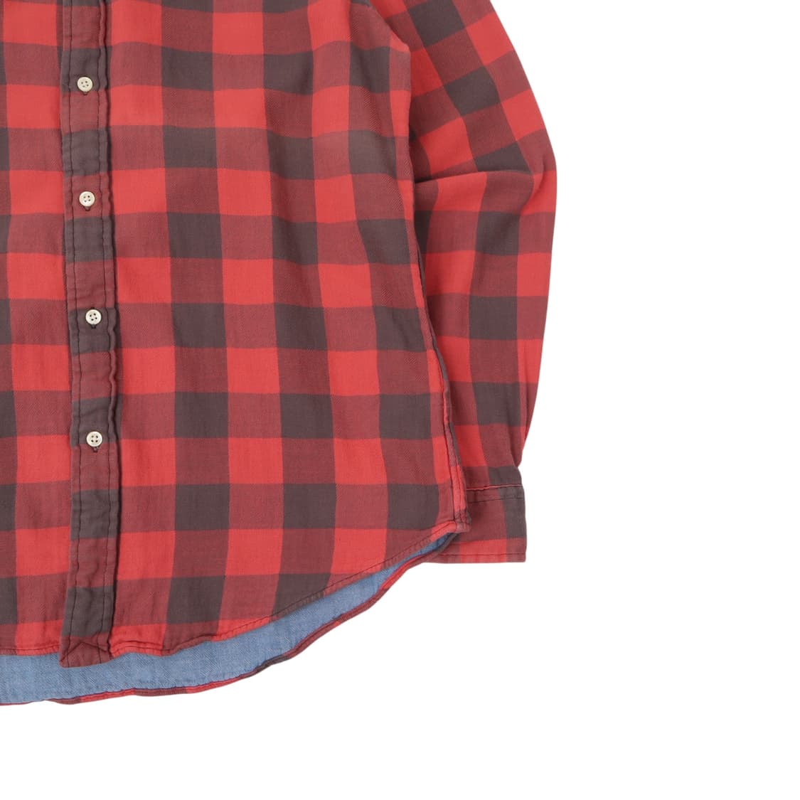 폴로 랄프로렌 QR 플란넬 체크 클래식핏 인디고 셔츠 상품이미지4