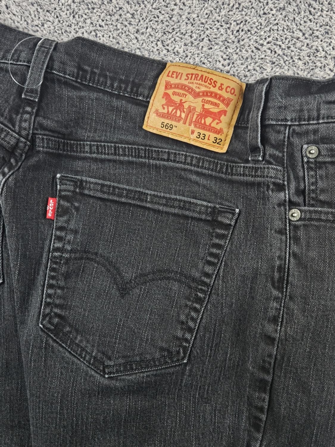 리바이스 569 블랙 데님 진 팬츠 ( 33X32 ) / 11336 상품이미지8