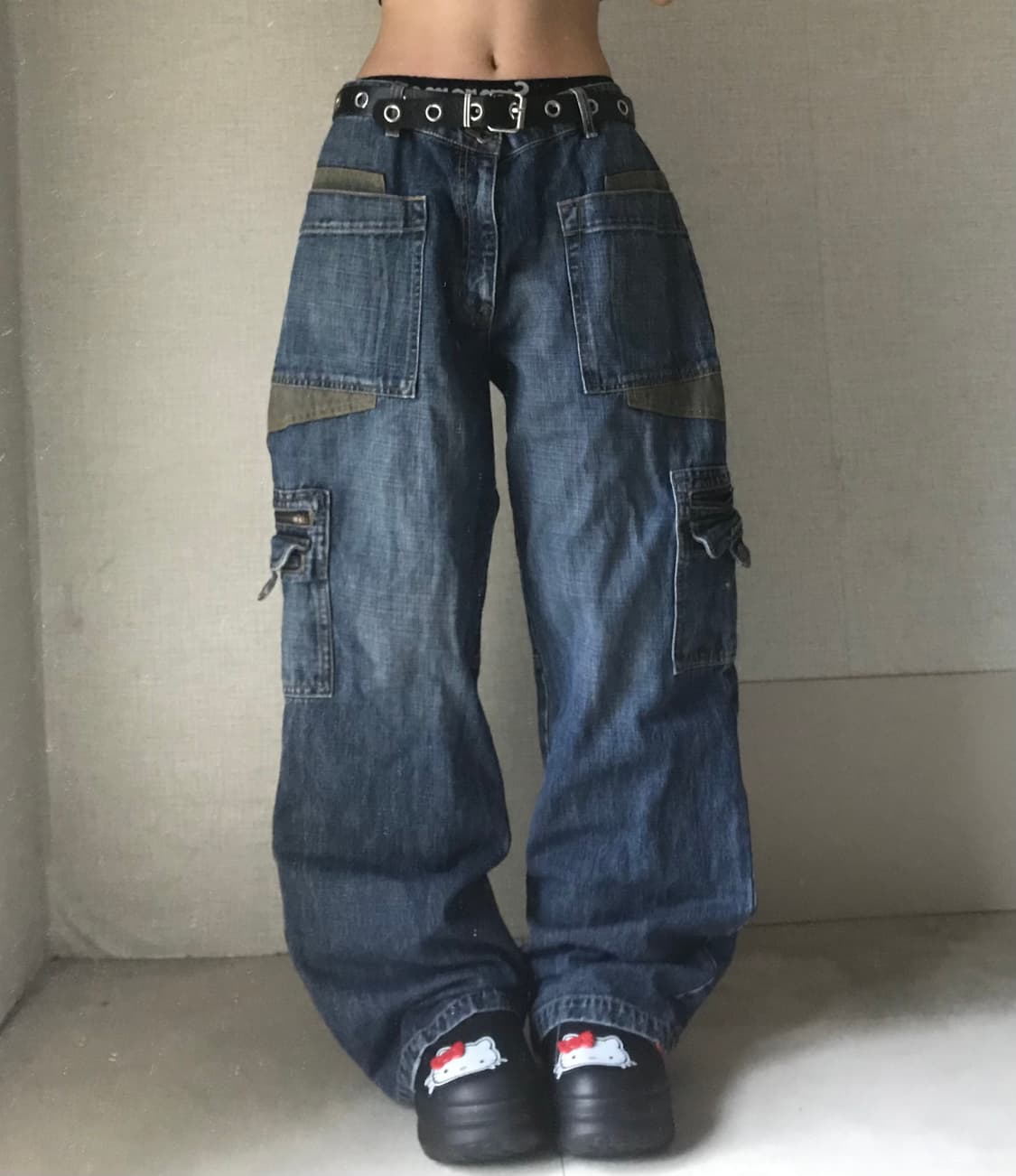 포켓디테일 데님 카고팬츠 상품이미지3