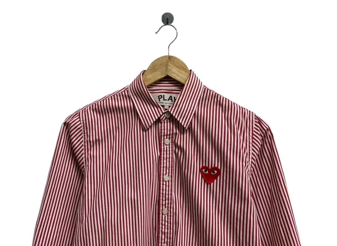 꼼데가르송 레드 스트라이프 셔츠 S 상품이미지2